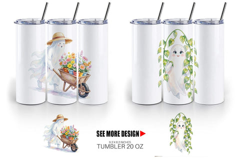 Tumbler Plant Mom Ghost Sublimation artnoy 