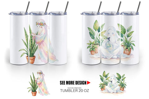 Tumbler Plant Mom Ghost Sublimation artnoy 