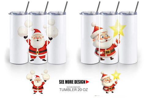 Tumbler Playful Christmas Santa Sublimation artnoy 