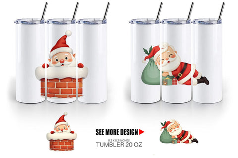 Tumbler Playful Christmas Santa Sublimation artnoy 
