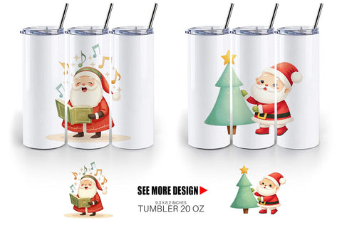 Tumbler Playful Christmas Santa Sublimation artnoy 