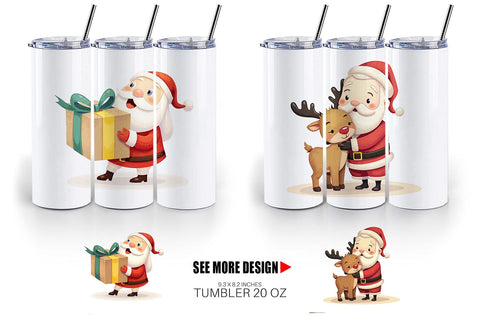 Tumbler Playful Christmas Santa Sublimation artnoy 