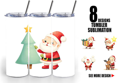 Tumbler Playful Christmas Santa Sublimation artnoy 