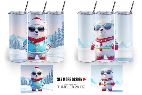 Tumbler Polar Bear Christmas Sublimation artnoy 