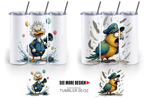 Tumbler Police Chaos Critters Sublimation artnoy 