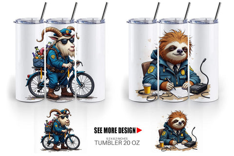 Tumbler Police Chaos Critters Sublimation artnoy 