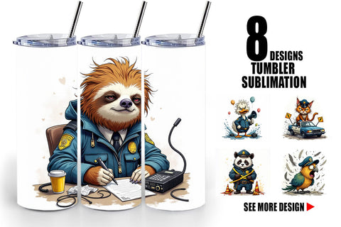 Tumbler Police Chaos Critters Sublimation artnoy 