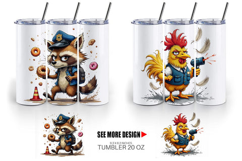 Tumbler Police Chaos Critters Sublimation artnoy 