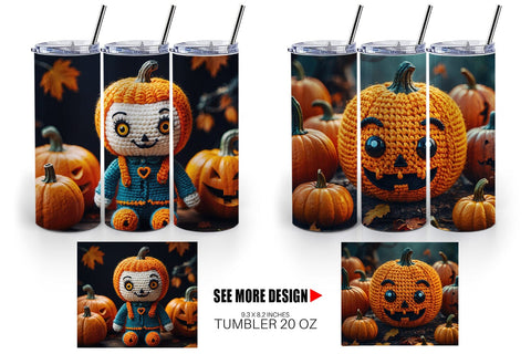Tumbler Pumpkin Knitted Sublimation artnoy 