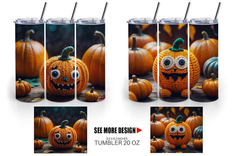 Tumbler Pumpkin Knitted Sublimation artnoy 