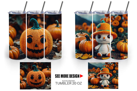 Tumbler Pumpkin Knitted Sublimation artnoy 