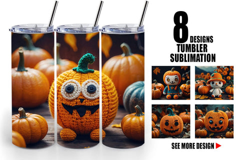 Tumbler Pumpkin Knitted Sublimation artnoy 