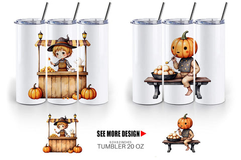 Tumbler Pumpkin Market Adventure Sublimation artnoy 