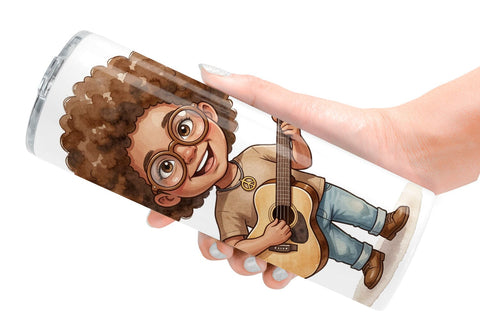 Tumbler Quirky 70s Human Teacher Watercolor Sublimation artnoy 