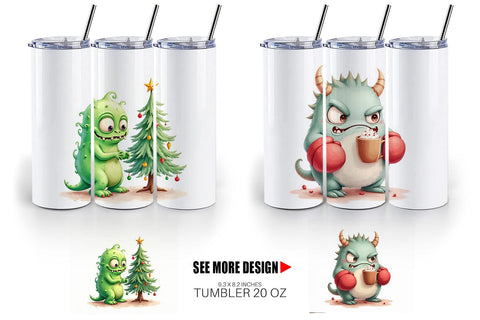 Tumbler Quirky Monster Christmas Sublimation artnoy 