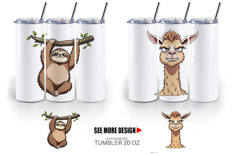 Tumbler Quirky Sarcastic Animals Sublimation artnoy 