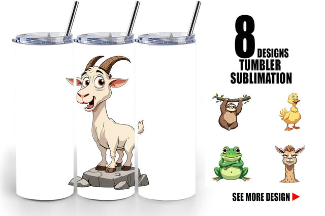 Tumbler Quirky Sarcastic Animals Sublimation artnoy 