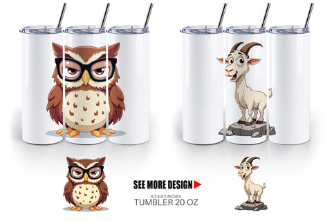 Tumbler Quirky Sarcastic Animals Sublimation artnoy 