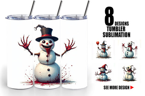 Tumbler Quirky Snowman Sublimation artnoy 