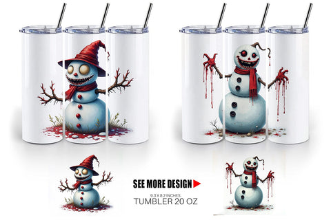Tumbler Quirky Snowman Sublimation artnoy 