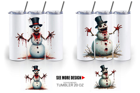 Tumbler Quirky Snowman Sublimation artnoy 