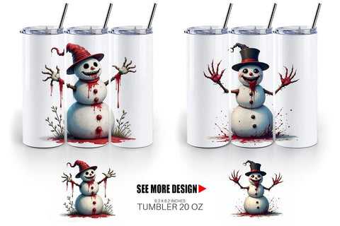 Tumbler Quirky Snowman Sublimation artnoy 