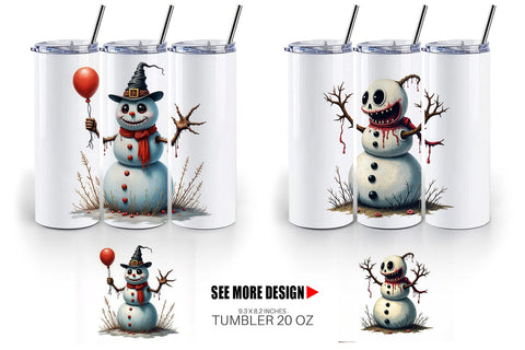 Tumbler Quirky Snowman Sublimation artnoy 