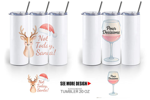 Tumbler Quotes Watercolor Christmas Survival Kit Sublimation artnoy 