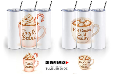 Tumbler Quotes Watercolor Coffee and Chaos Christmas Sublimation artnoy 