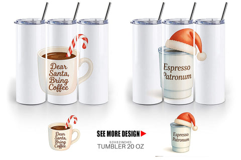 Tumbler Quotes Watercolor Coffee and Chaos Christmas Sublimation artnoy 