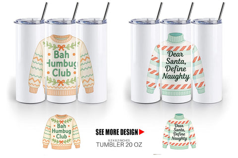 Tumbler Quotes Watercolor Ugly Sweater Sass Sublimation artnoy 