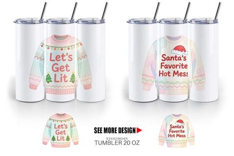 Tumbler Quotes Watercolor Ugly Sweater Sass Sublimation artnoy 