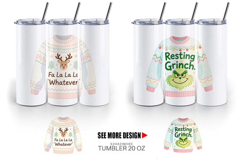 Tumbler Quotes Watercolor Ugly Sweater Sass Sublimation artnoy 