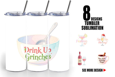 Tumbler Quotes Watercolor Wine and Whine Holidays Sublimation artnoy 
