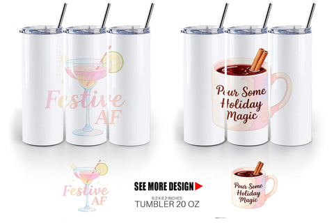 Tumbler Quotes Watercolor Wine and Whine Holidays Sublimation artnoy 