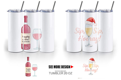Tumbler Quotes Watercolor Wine and Whine Holidays Sublimation artnoy 