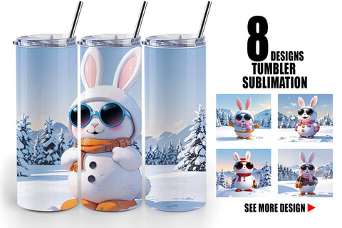 Tumbler Rabbit Christmas Sublimation artnoy 
