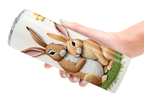 Tumbler Rabbit Embroidery Sublimation artnoy 