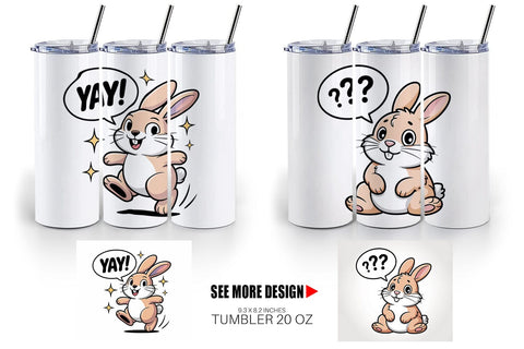 Tumbler Rabbit Mood Sublimation artnoy 