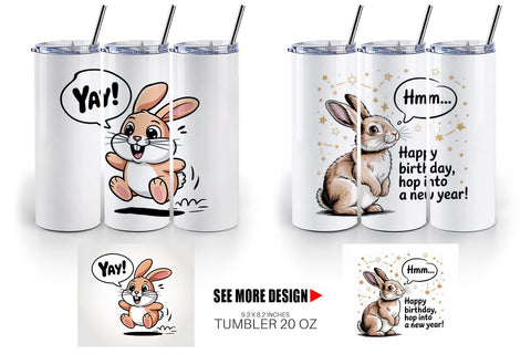 Tumbler Rabbit Mood Sublimation artnoy 