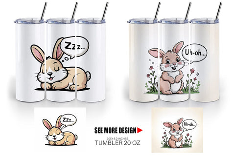 Tumbler Rabbit Mood Sublimation artnoy 