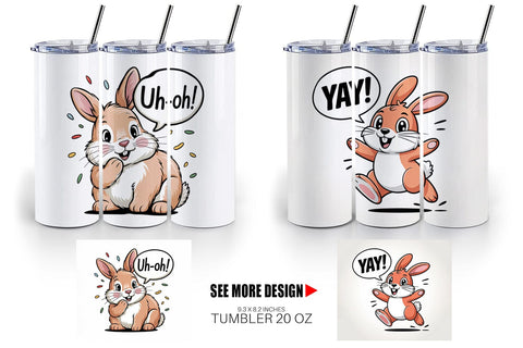 Tumbler Rabbit Mood Sublimation artnoy 