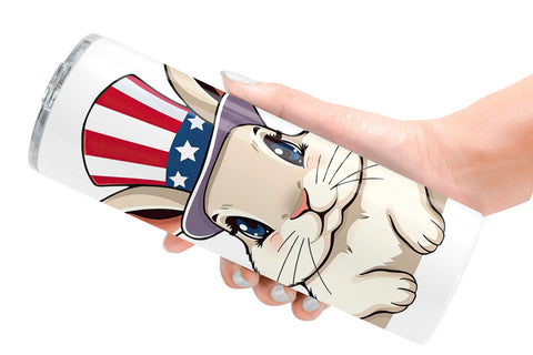 Tumbler Rabbit Patriotic Sublimation artnoy 