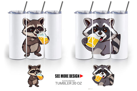Tumbler Raccoon Beer Day Sublimation artnoy 