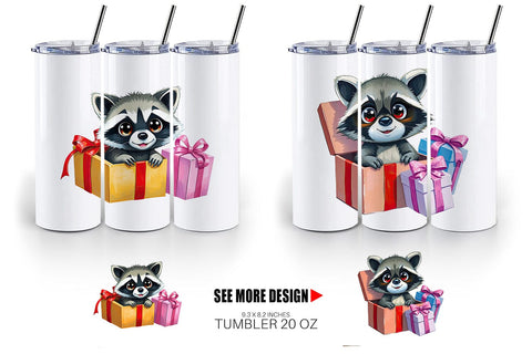Tumbler Raccoon Gift Sublimation artnoy 
