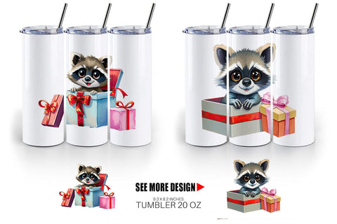 Tumbler Raccoon Gift Sublimation artnoy 
