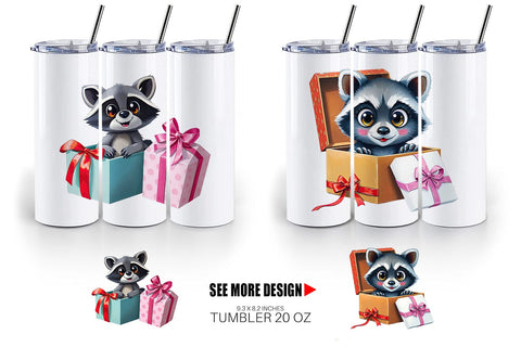 Tumbler Raccoon Gift Sublimation artnoy 
