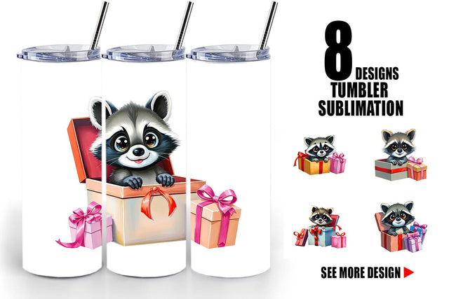 Tumbler Raccoon Gift Sublimation artnoy 