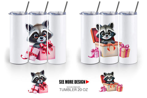Tumbler Raccoon Gift Sublimation artnoy 