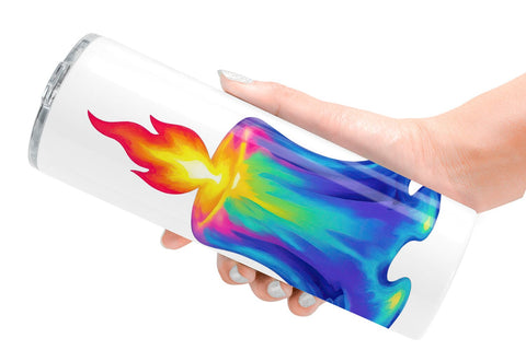 Tumbler Rainbow Fire Candle Sublimation artnoy 